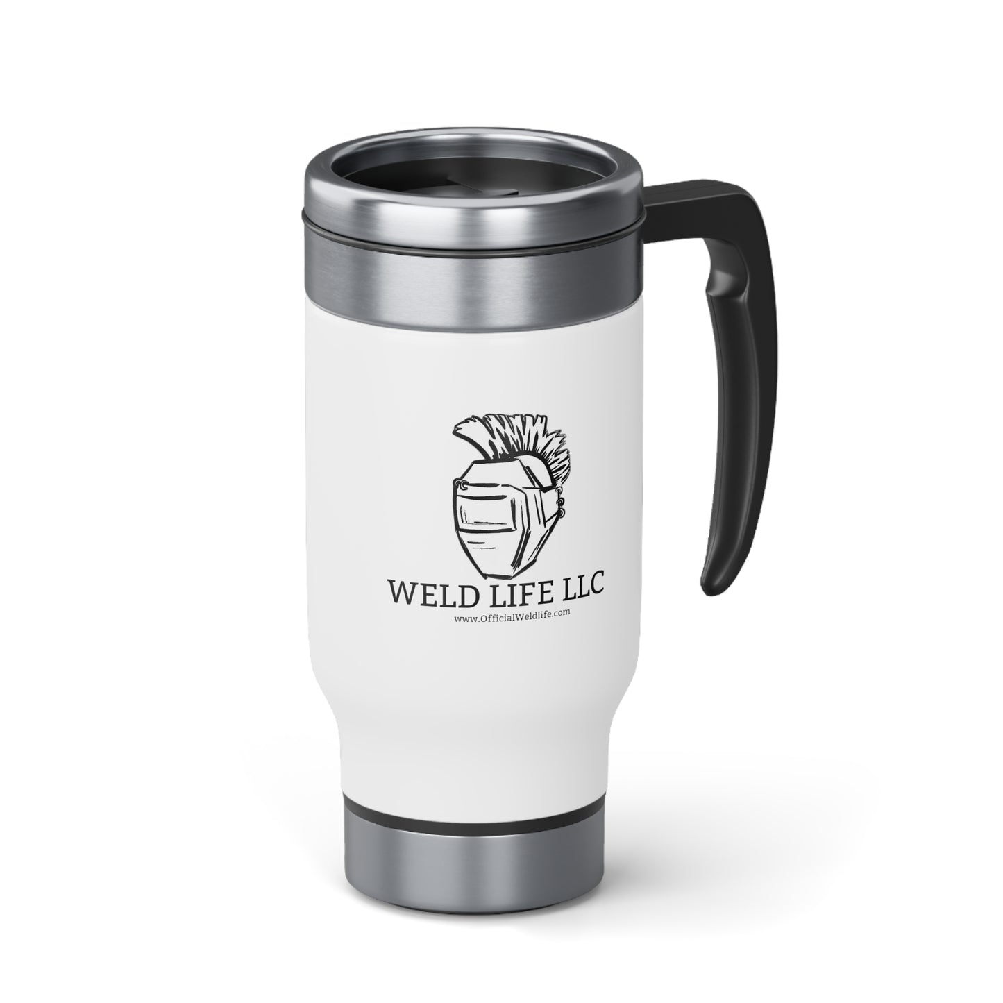 Stainless Steel Travel Mug with Handle, 14oz - OfficialWeldLife.com